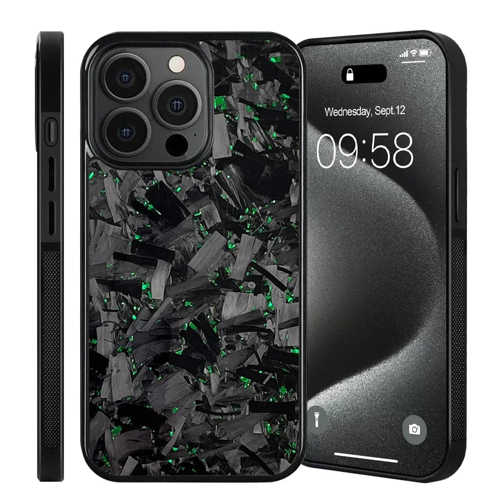 100% Real Forged Carbon Fiber Magsafe Phone Case for Iphone 16 14 13 12 11 plus Pro /Pro Max Glossy Shockproof Protective Cover