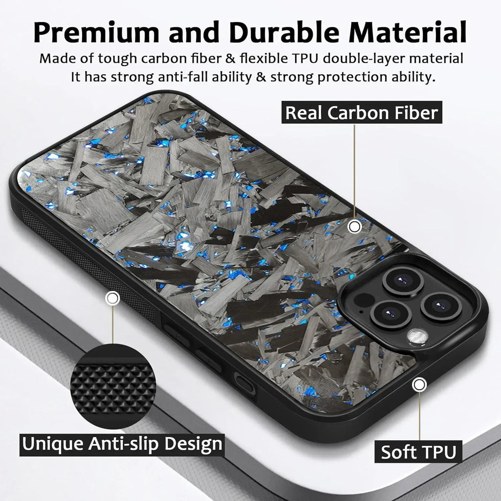 100% Real Forged Carbon Fiber Magsafe Phone Case for Iphone 16 14 13 12 11 plus Pro /Pro Max Glossy Shockproof Protective Cover
