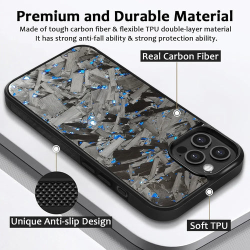 100% Real Forged Carbon Fiber Magsafe Phone Case for Iphone 16 14 13 12 11 plus Pro /Pro Max Glossy Shockproof Protective Cover