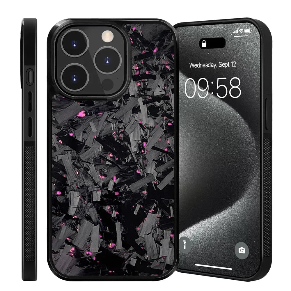 100% Real Forged Carbon Fiber Magsafe Phone Case for Iphone 16 14 13 12 11 plus Pro /Pro Max Glossy Shockproof Protective Cover