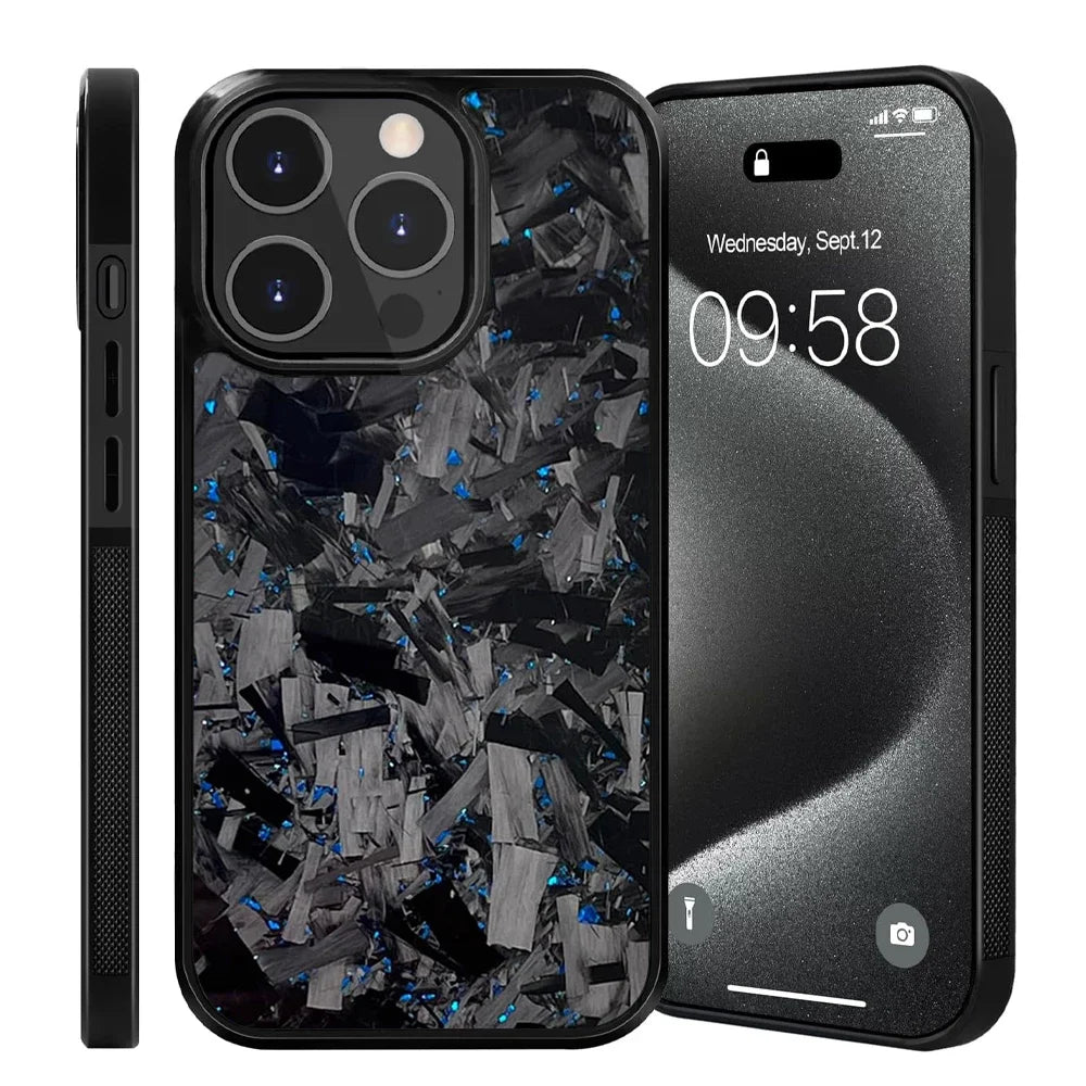 100% Real Forged Carbon Fiber Magsafe Phone Case for Iphone 16 14 13 12 11 plus Pro /Pro Max Glossy Shockproof Protective Cover