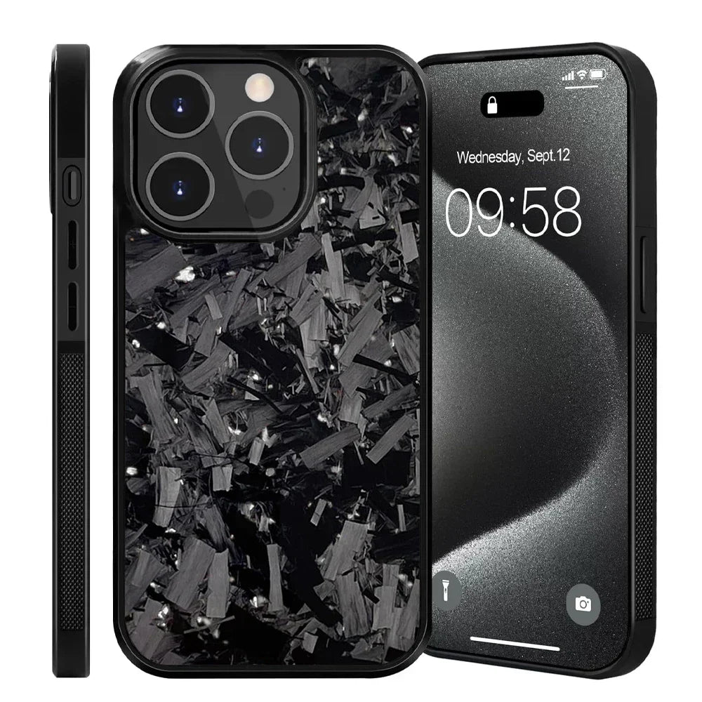 100% Real Forged Carbon Fiber Magsafe Phone Case for Iphone 16 14 13 12 11 plus Pro /Pro Max Glossy Shockproof Protective Cover