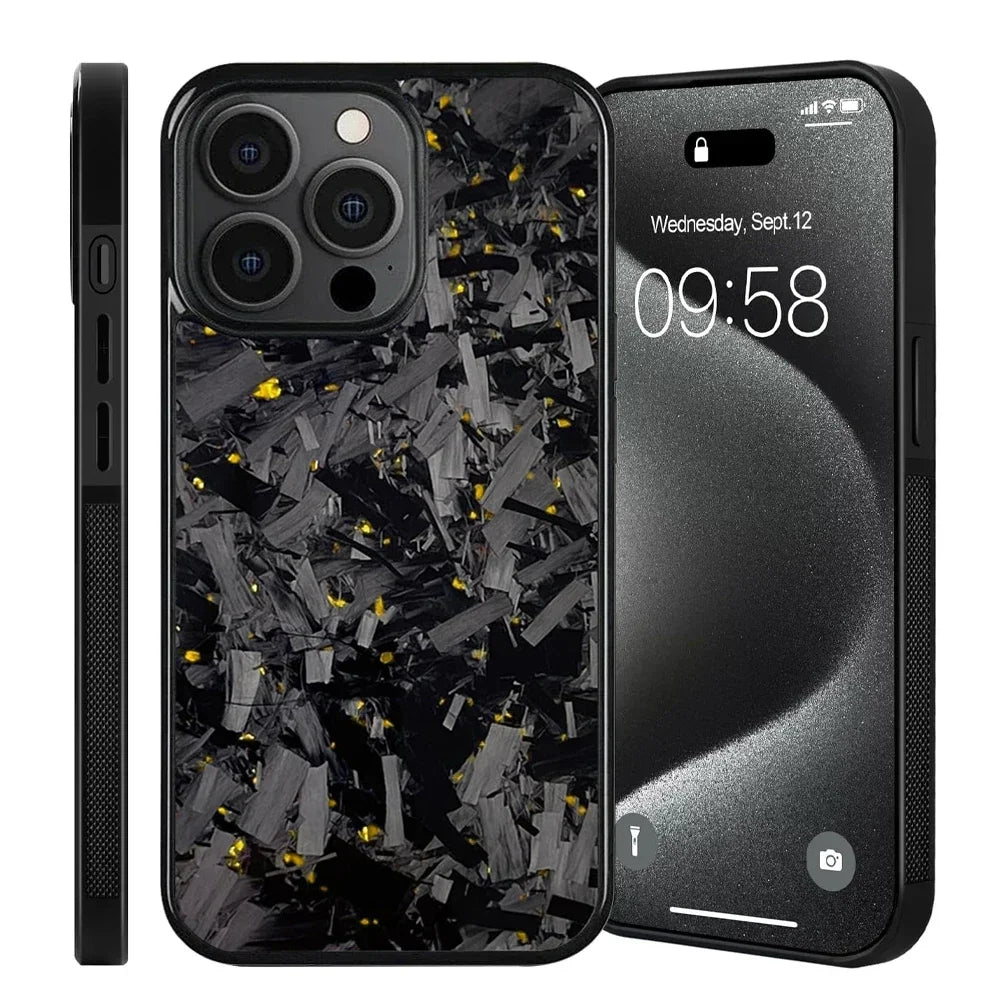 100% Real Forged Carbon Fiber Magsafe Phone Case for Iphone 16 14 13 12 11 plus Pro /Pro Max Glossy Shockproof Protective Cover