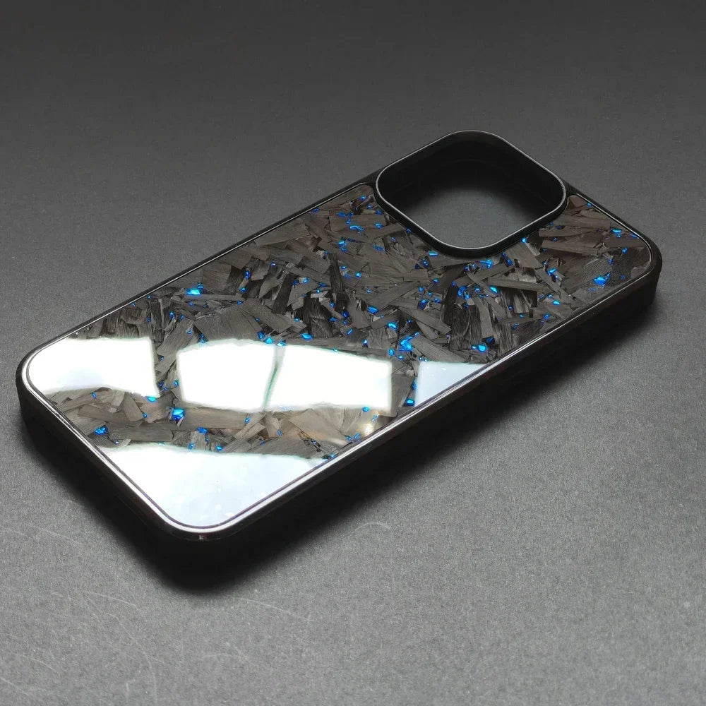 100% Real Forged Carbon Fiber Magsafe Phone Case for Iphone 16 14 13 12 11 plus Pro /Pro Max Glossy Shockproof Protective Cover